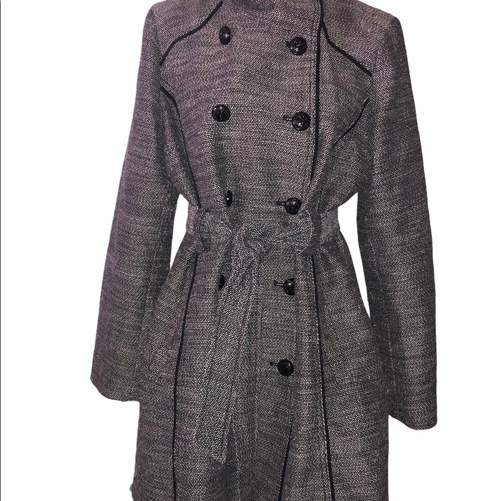Guess Black Double Breasted Trench Coat
